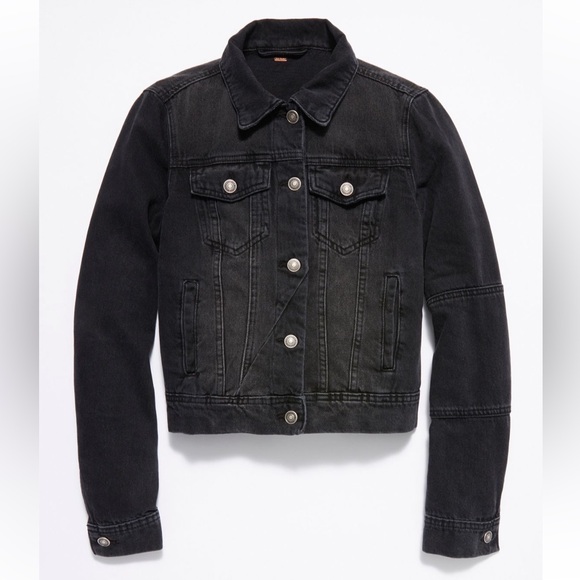 Free People Rumors Denim Jacket-Blk-XS-NWT - Picture 6 of 9